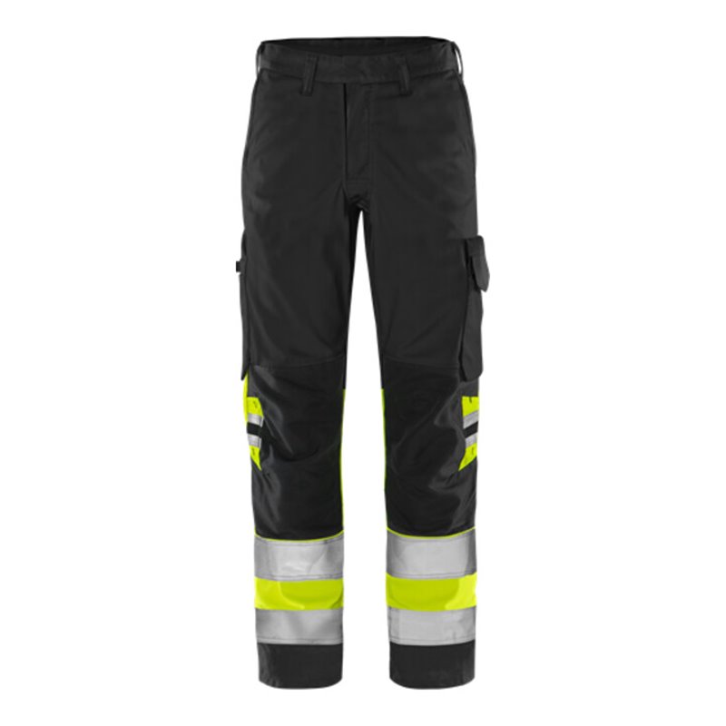 Fristads High Vis Green Hose Kl. 1 2649 GPLU Größe C62 Warnschutz-Gelb/Schwarz