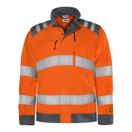 Fristads High Vis Green Jacke Kl. 3 4067 GPLU Größe 3XL Warnschutz-Orange/Grau