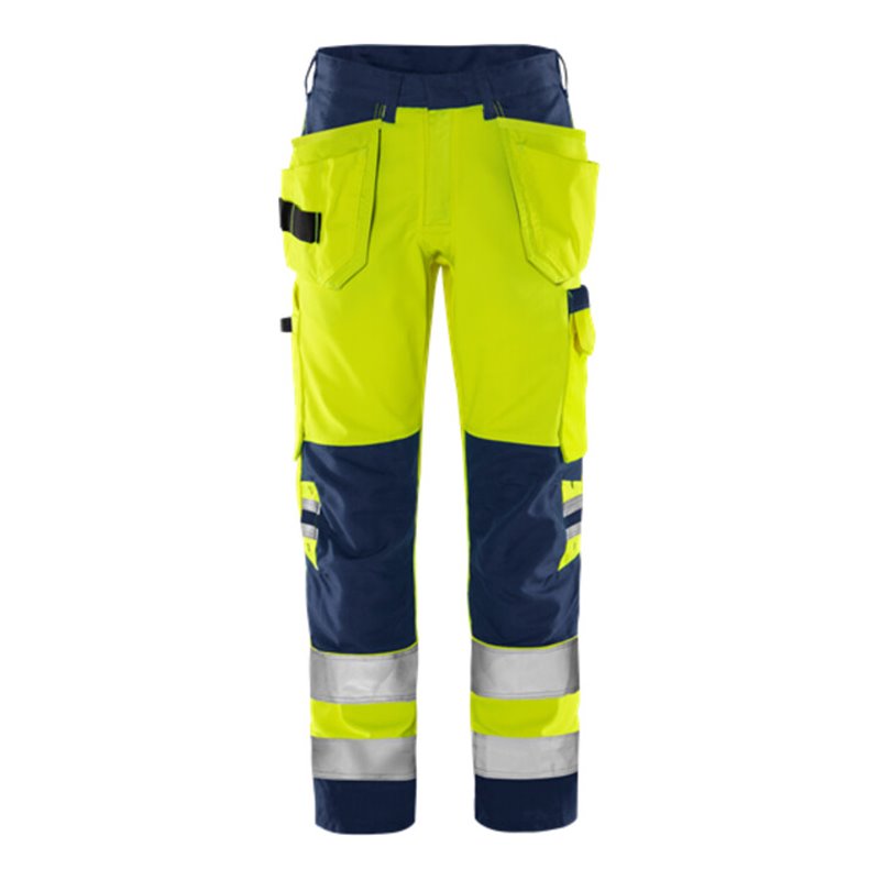 Fristads High Vis Green Handwerkerhose Kl. 2 2641 GPLU Größe C146 Warnschutz-Gelb/Marine
