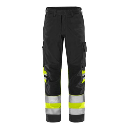 Fristads High Vis Green Hose Kl. 1 2649 GPLU Größe D92 Warnschutz-Gelb/Schwarz