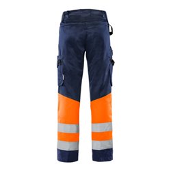 Fristads High Vis Green Hose Kl. 1 2649 GPLU Größe C60 Warnschutz-Orange/Marine
