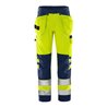 Fristads High Vis Green Handwerkerhose Kl. 2 2641 GPLU Größe D96 Warnschutz-Gelb/Marine