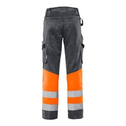 Fristads High Vis Green Hose Kl. 1 2649 GPLU Größe C148 Warnschutz-Orange/Grau