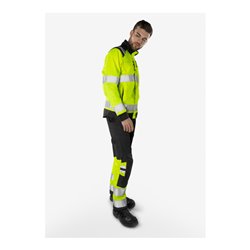 Fristads High Vis Green Hose Kl. 1 2649 GPLU Größe C154 Warnschutz-Orange/Grau