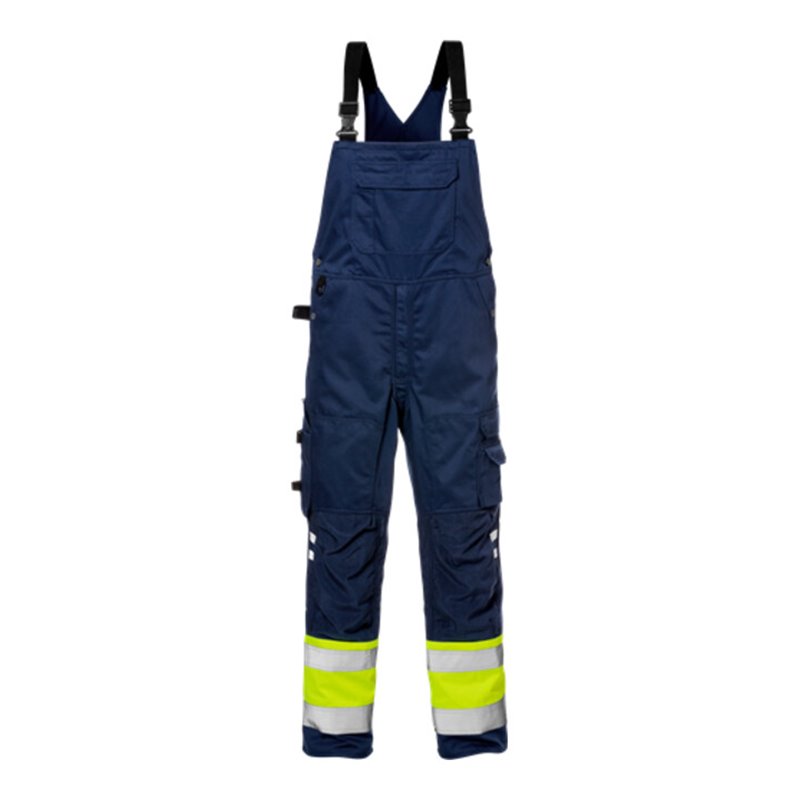 Fristads High Vis Latzhose Kl. 1 1025 PLU Größe C48 Warnschutz-Gelb/Marine