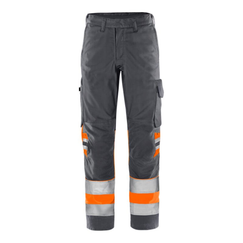 Fristads High Vis Green Hose Kl. 1 2649 GPLU Größe C60 Warnschutz-Orange/Grau