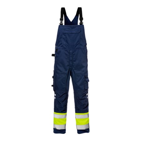 Fristads High Vis Latzhose Kl. 1 1025 PLU Größe D120 Warnschutz-Gelb/Marine