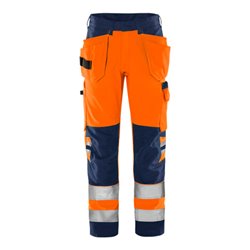 Fristads High Vis Green Handwerkerhose Kl. 2 2641 GPLU Größe C52 Warnschutz-Orange/Marine