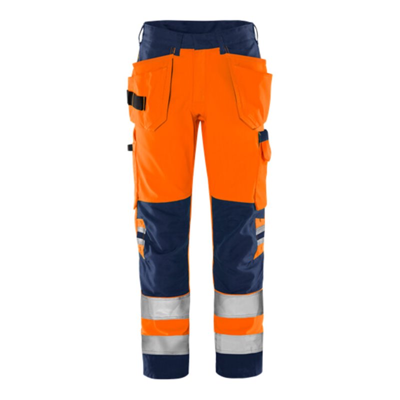 Fristads High Vis Green Handwerkerhose Kl. 2 2641 GPLU Größe C64 Warnschutz-Orange/Marine