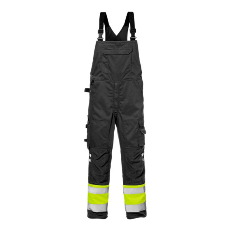 Fristads High Vis Latzhose Kl. 1 1025 PLU Größe D100 Warnschutz-Gelb/Schwarz