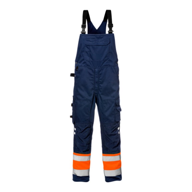 Fristads High Vis Latzhose Kl. 1 1025 PLU Größe C156 Warnschutz-Orange/Marine