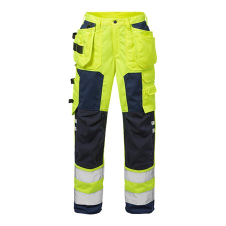 Fristads High Vis Handwerkerhose Damen Kl. 2 2125 PLU Größe 44 Warnschutz-Gelb/Marine