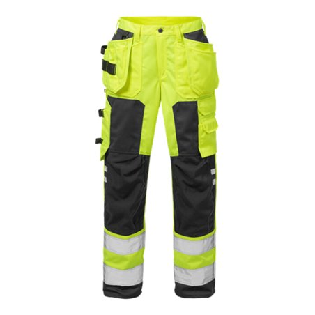 Fristads High Vis Handwerkerhose Damen Kl. 2 2125 PLU Größe 38 Warnschutz-Gelb/Schwarz