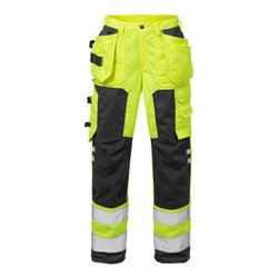 Fristads High Vis Handwerkerhose Damen Kl. 2 2125 PLU Größe 52 Warnschutz-Gelb/Schwarz