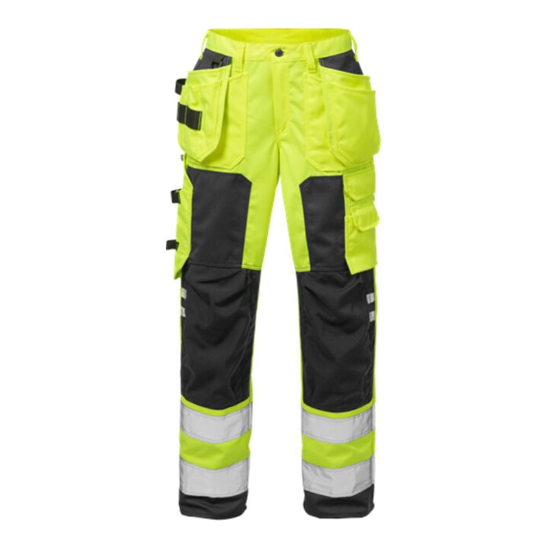 Fristads High Vis Handwerkerhose Damen Kl. 2 2125 PLU Größe 52 Warnschutz-Gelb/Schwarz