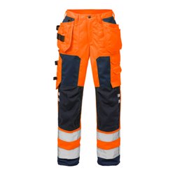 Fristads High Vis Handwerkerhose Damen Kl. 2 2125 PLU Größe 38 Warnschutz-Orange/Marine