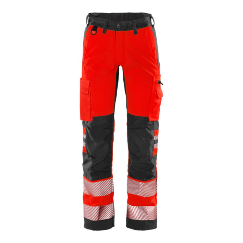 Fristads High Vis Stretch-Hose Klasse 2 2712 PLU Größe C56 Warnschutz-Rot/Schwarz