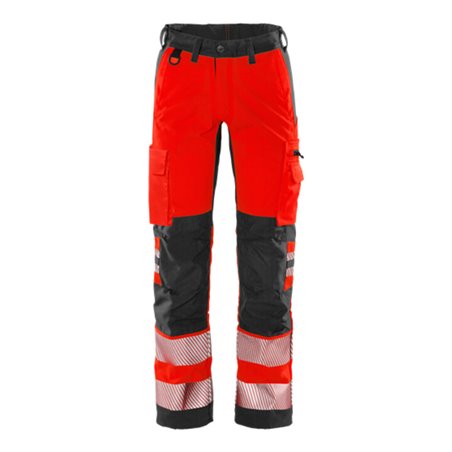 Fristads High Vis Stretch-Hose Klasse 2 2712 PLU Größe C56 Warnschutz-Rot/Schwarz