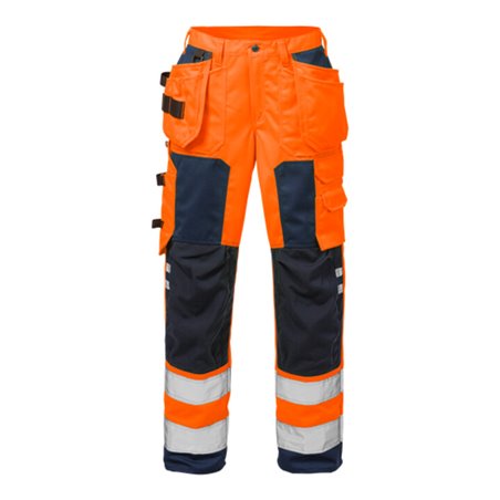 Fristads High Vis Handwerkerhose Damen Kl. 2 2125 PLU Größe 48 Warnschutz-Orange/Marine