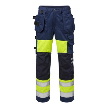 Fristads High Vis Handwerkerhose Damen Kl. 1 2129 PLU Größe 42 Warnschutz-Gelb/Marine