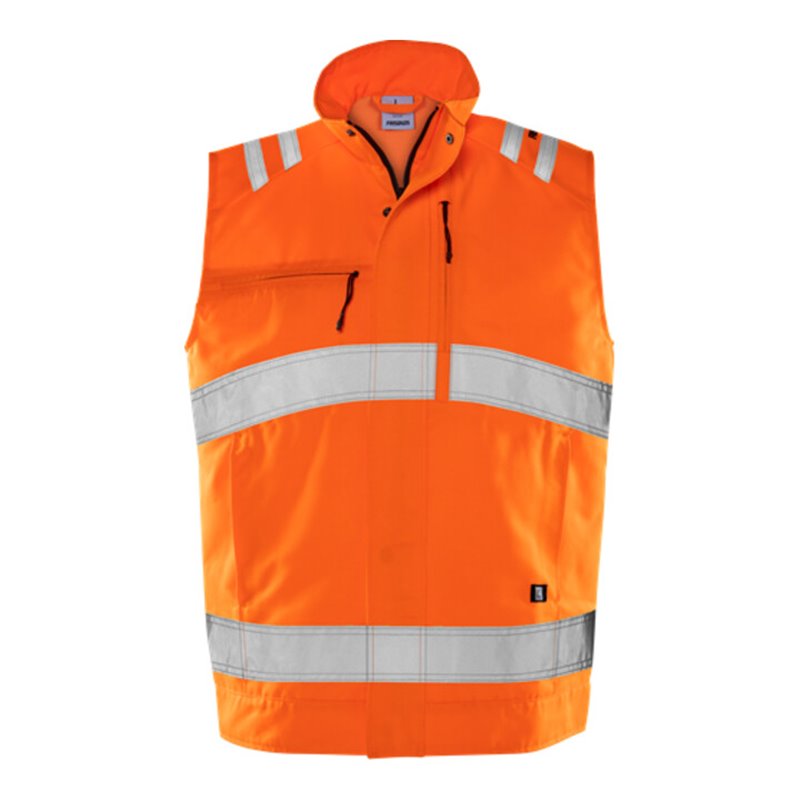 Fristads High Vis Green Weste Kl. 2 5067 GPLU Größe L Warnschutz-Orange