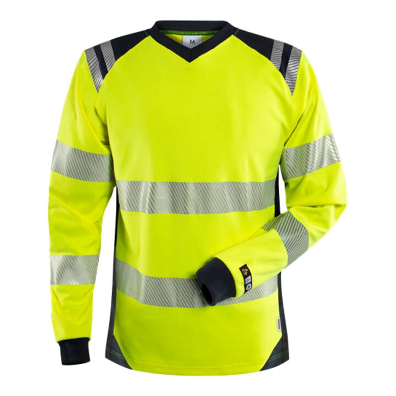 Fristads Flamestat High Vis T-Shirt Kl. 3 7357 TFL Größe M Warnschutz-Gelb/Marine