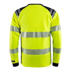 Fristads Flamestat High Vis Langarm-T-Shirt Kl. 3 7359 TFL Größe 2XL Warnschutz-Gelb/Marine