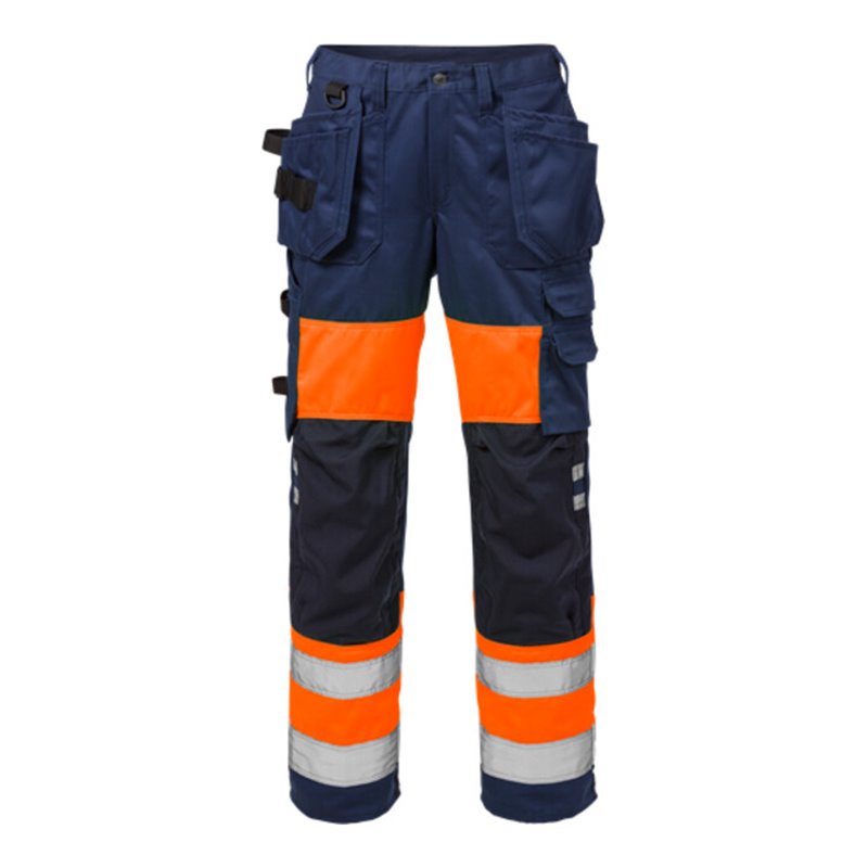 Fristads High Vis Handwerkerhose Damen Kl. 1 2129 PLU Größe 46 Warnschutz-Orange/Marine