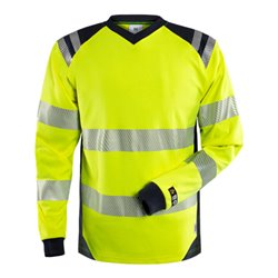 Fristads Flamestat High Vis Langarm-T-Shirt Kl. 3 7359 TFL Größe M Warnschutz-Gelb/Marine