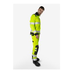 Fristads High Vis Green Hose Kl. 2 2651 GPLU Größe D108 Warnschutz-Gelb/Schwarz