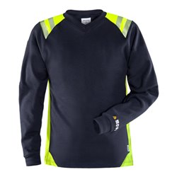 Fristads Flamestat Damen T-Shirt, la 7358 ATS Größe L Marine/Warnschutz-Gelb