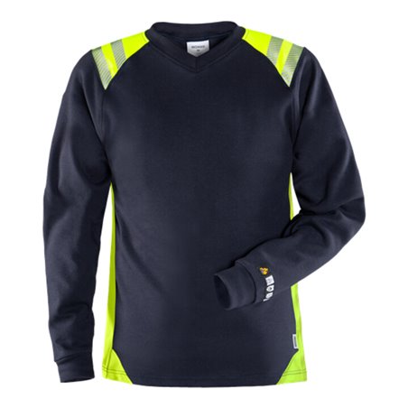 Fristads Flamestat Damen T-Shirt, la 7358 ATS Größe XL Marine/Warnschutz-Gelb