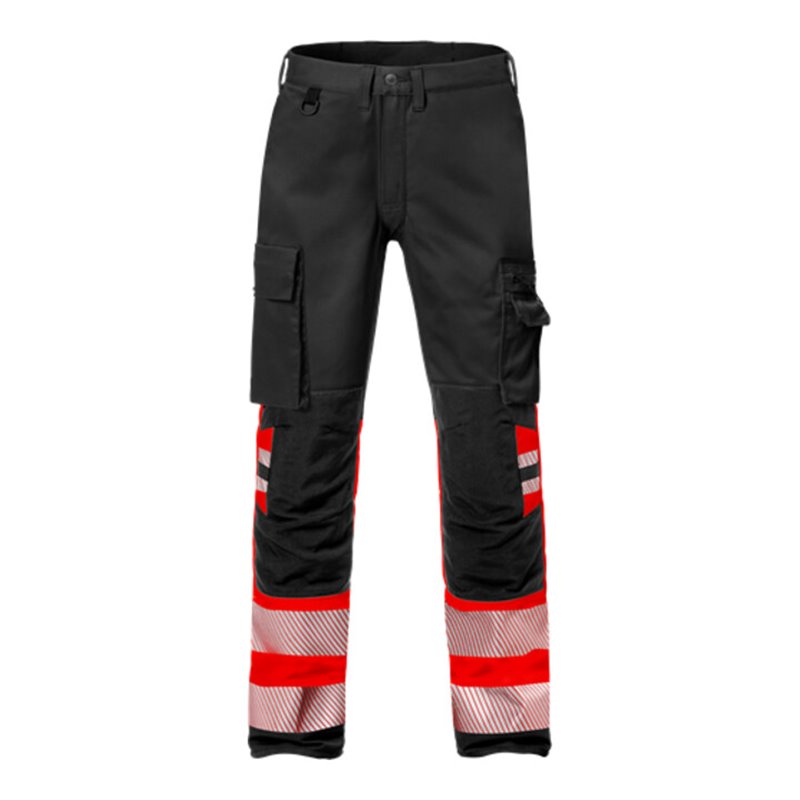 Fristads High Vis Stretch-Hose Kl. 1 2705 PLU Größe C44 Warnschutz-Rot/Schwarz