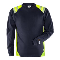 Fristads Flamestat Langarm-T-Shirt 7360 TFL Größe 4XL Marine/Warnschutz-Gelb