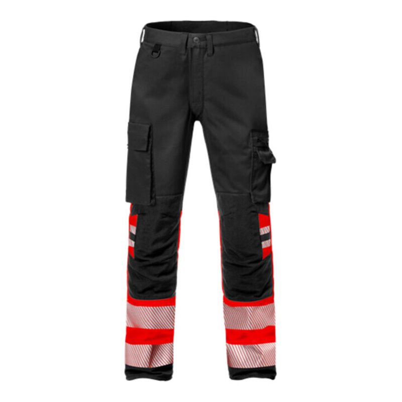 Fristads High Vis Stretch-Hose Kl. 1 2705 PLU Größe C50 Warnschutz-Rot/Schwarz