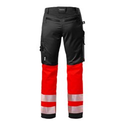 Fristads High Vis Stretch-Hose Kl. 1 2705 PLU Größe C50 Warnschutz-Rot/Schwarz