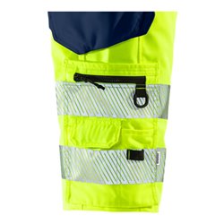 Fristads High Vis Stretch-Shorts Kl. 1 2509 PLU Größe C64 Warnschutz-Gelb/Marine