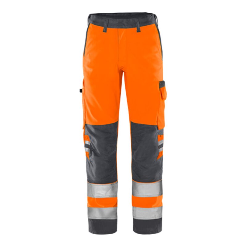 Fristads High Vis Green Hose Kl. 2 2651 GPLU Größe C46 Warnschutz-Orange/Grau