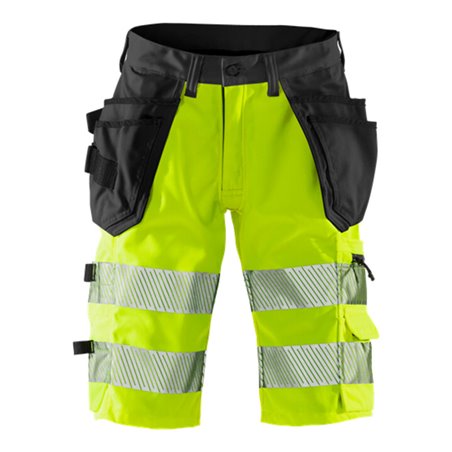 Fristads High Vis Stretch-Shorts Kl. 1 2509 PLU Größe C66 Warnschutz-Gelb/Schwarz