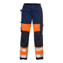 Fristads High Vis Hose Damen Kl. 1 2139 PLU Größe 34 Warnschutz-Orange/Marine