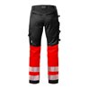 Fristads High Vis Handwerker Stretch-Hose Kl. 1 2706 PLU Größe D120 Warnschutz-Rot/Schwarz