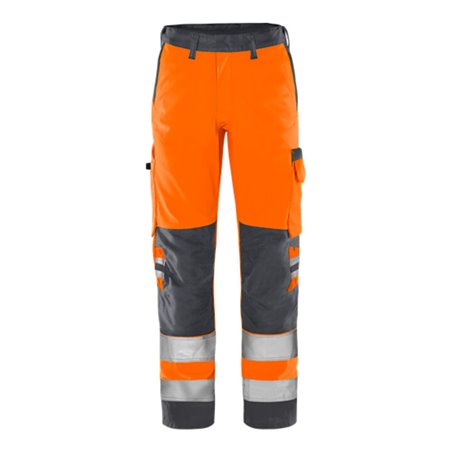 Fristads High Vis Green Hose Kl. 2 2651 GPLU Größe C70 Warnschutz-Orange/Grau