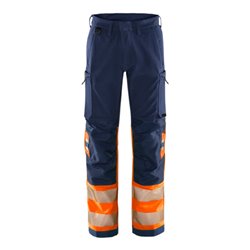 Fristads High Vis Green Stretchhose Kl. 1 2647 GSTP Größe C64 Warnschutz-Orange/Marine
