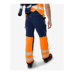 Fristads High Vis Green Stretchhose Kl. 1 2647 GSTP Größe D100 Warnschutz-Orange/Marine