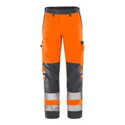 Fristads High Vis Green Hose Kl. 2 2651 GPLU Größe D120 Warnschutz-Orange/Grau