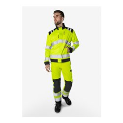 Fristads High Vis Green Hose Kl. 2 2651 GPLU Größe D132 Warnschutz-Orange/Grau