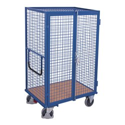 VARIOfit Etagenwagen fest verschweißt Drahtgitterwände, Doppelflügeltür mit Basquille-Verschluss
