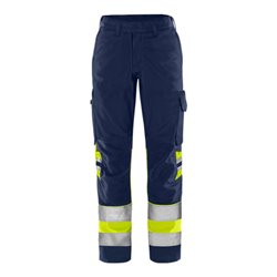 Fristads High Vis Green Hose Damen Kl. 1 2652 GPLU Größe 50 Warnschutz-Gelb/Marine