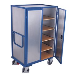 VARIOfit Etagenwagen fest verschweißt Stahlblechwände,  Doppelflügeltür mit Drehgriff-Verschluss