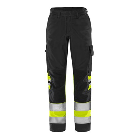 Fristads High Vis Green Hose Damen Kl. 1 2652 GPLU Größe 38 Warnschutz-Gelb/Schwarz
